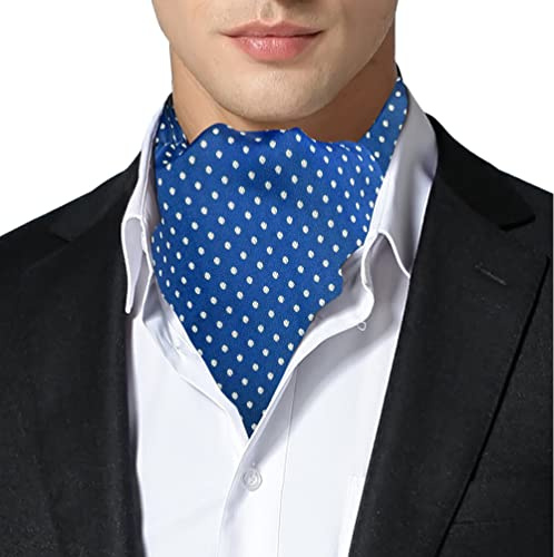 Remo Sartori Tillverkad i Italien herr blå och lila mönster självkravatt Ascot slips, siden, BLÅ, One Size