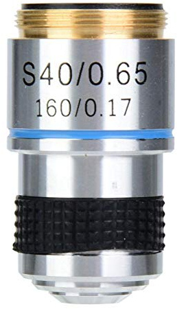 Vikye Microscope Objectives, 40X 160/0.17 Achromatic Objectives Lens for 185 Biological Microscope