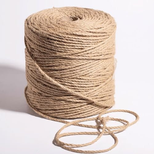 Jutekordel Strapazierfähige Dicke Schnur, Kordel Deko Paketschnur, Schnur Bastelschnur Reißfest, Sisalseil Gartenschnur Bindeschnur für Verpackung, DIY Kunst-Handwerk, Floristik, Dekoration 6mm/100m (