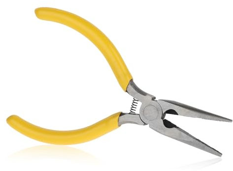 Schmuckzange Spitzzange mit Zähnen Kettenzange Kleine Zange Drahtschneider Lange Spitzzange für Schmuckherstellung, Drahtwicklung, Kunsthandwerk, Schmuckreparatur, Leiterplattenreparatur, Basteln