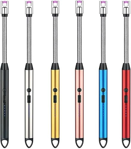 Accendino elettrico per candele, accendino USB ricaricabile migliorato con indicatore LED, accendini flessibili a collo lungo per candele, campeggio, barbecue, fornelli a gas