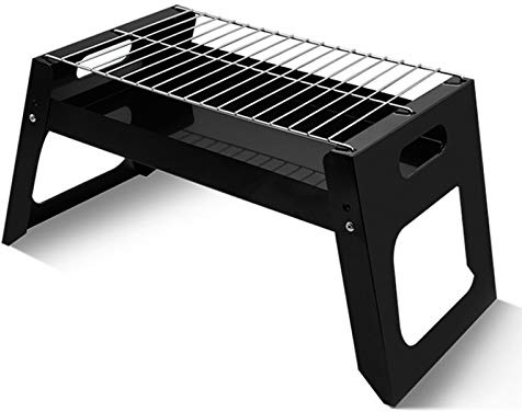 Barbecue au charbon de bois pliable portable avec grille d'aération pour 3 à 5 personnes, facile à installer, design en acier carbone et fer de haute qualité pour le camping et la maison