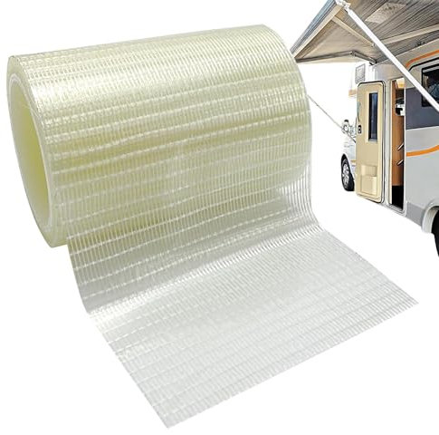 Ruban de réparation de l'auvent - Rouleau de patch étanche transparent, fibre de verre fixe en fibre de vinyle Clean de tente en vinyle | Ruban de joint de déchirure de camping