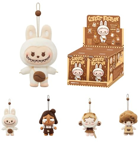 POP MART POP Bean Coffee Factory Series-Plush Pendant Blind Box Figures, Collectible Toys Bag Pendant, Holiday Birthday Gifts for Girlfriend Daughter Girls and Boys, Whole Set