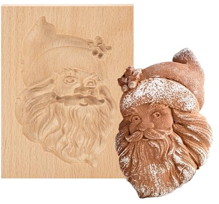 Vinuwu Moules à biscuits 3D en bois pour Halloween, Thanksgiving, Noël, Pâques, emporte-pièces, Père Noël