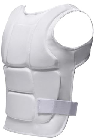 Pegciuho Karate Protector Pecho Chaleco Protección Abdomen Costillas Nylon EPE Adecuado para Clases de Artes Marciales Entrenamiento Hombres Mujeres