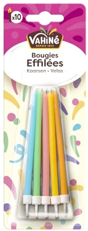 VAHINE - Bougies Effilées, Paquet de 10 Bougies - Lot De 4