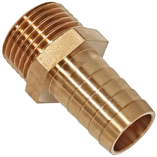 MegaHaustechnik Schlauchtülle Außendurchmesser 32mm für 1 1/4 Zoll Wasserschlauch, mit 1 1/4 Zoll Außengewinde AG AußenØ 42mm, Gewindefitting aus Messing Trinkwasser geeignet Schlauchanschlußstück