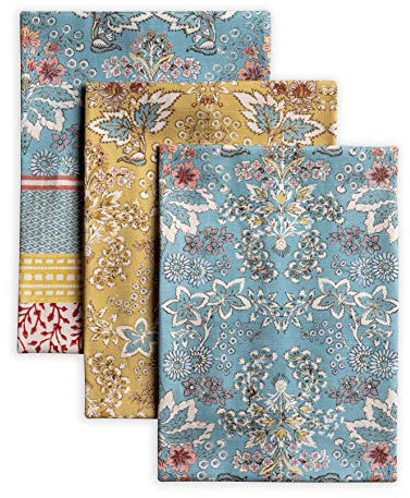 Maison d' Hermine Marquise 100% Baumwolle Set von 3 Mehrzweck-Küchentuch Weiche, saugfähige Geschirrtücher | Geschirrtücher | Barhandtücher | Frühling/Sommer (50 cm X 70 cm)