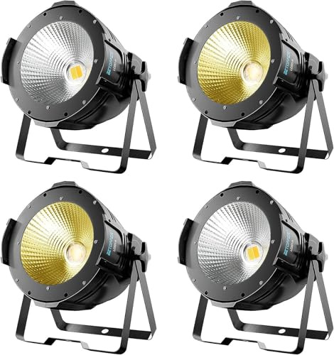 BETOPPER Stage Lights 100W COB Par Light Warm/Cold White RA>90 Super Bright Strobe Lights Supports DMX512 and Master-Slave Modes DMX Lights for Theater, Photography, Party, Show, Church Event, Wedding