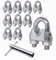 Paquete de 10 abrazaderas de cable M8, clips de cable, DIN 741, abrazadera de acero para cable Ø 10 mm (10 piezas, M8 para Ø 10 mm) Llave tubular incluida