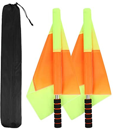 Bandiera dell'arbitro,2 bandierine Sportive per guardalinee con Borsa di stoccaggio,Bandiere Impermeabili per Arbitro di Calcio,Attrezzature per Arbitro,per Partita di Allenamento di Calcio,Hockey