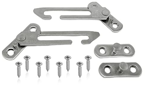 TSHAOUN 2 PCS Limiteur de Fenêtre, UPVC Serrure De Fenêtre, Limiteur de Fenêtre à Battants en Acier Inoxydable, Inoxydable Entrebâilleur Verrou de Sécurité, Avec vis