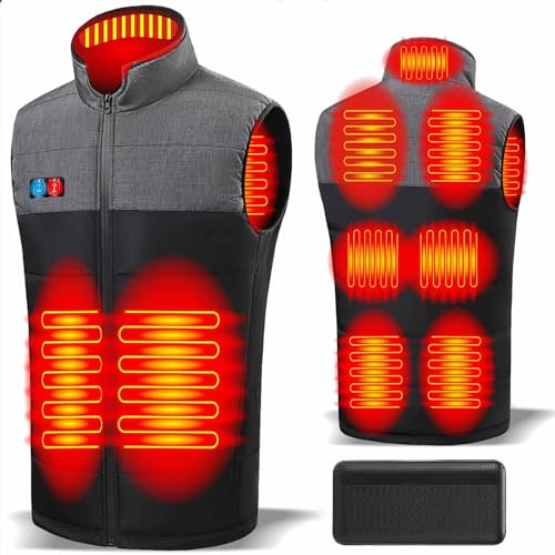 Panngu Chaleco Calefactable con Batería M, Eléctrico Chaqueta Térmico, Ropa calefactable Hombre y Mujer para Moto Senderismo Caza Esquí Camping
