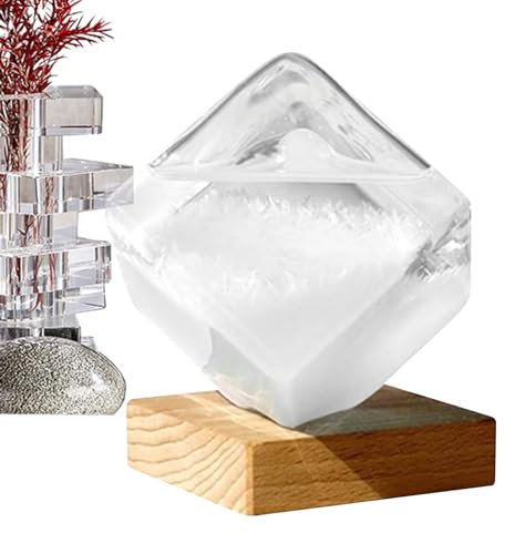Ceolup Sturmglas-Wettervorhersage - Große Würfel-Wetterstation,Stilvolles Wetterglas, praktische Schreibtischdekoration für Zuhause, Schreibtisch, Geburtstagsgeschenk