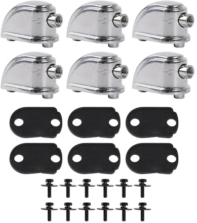 Yibuy Triangle Snare Drum Lugs, Silver, 6x, 26mm Hole Spacing | Percussion Accessories