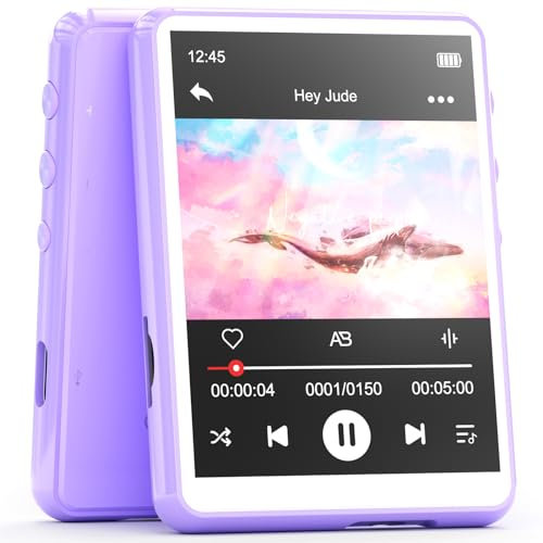 MECHEN Bluetooth 5.3 MP3 Player mit Touchscreen, 64GB MP3-Player mit Lautsprecher, HiFi-Ton, FM-Radio, Musik, Video, E-Book, Sprachrekorder, Inklusive Schutzhülle