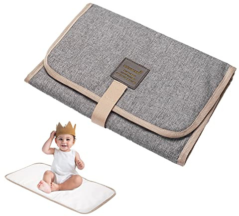 Vikbar resebytesmatta, vikbar skötdyna, bärbar babymatta, vattentät, bekväm, bärbar skötdyna, skötmatta, med magiska klistermärken för resor, resor, resor, utflykter