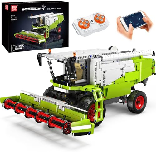 Mould King 17014 Wheat Harvester Building Blocks Set, Tractor Truck Building Kit with Motor, Farm Truck Construction Vehicles Toys, DIY Assembly STEM Car Model for Adults (1265 PCS)