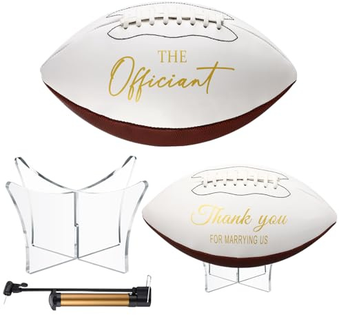 HyDren Wedding Football Officiant Gifts Set with Stand Pump for Officiant