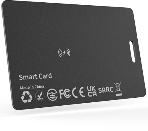 DEEBYCOO Wallet Tracker Card, Rechargeable Smart Track Card Works with Apple Find My(iOS Only), Bluetooth Tracker Card for Wallet, Luggage Case, IP68 Water Resistant (1 Pack)