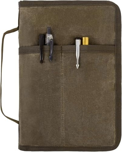 WEESTAAMO Housse de Cahier à Fermeture Éclair en Toile Cirée Classique, A5, Marron