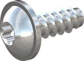 10 Stück Schraube STS-plus KN6038 8x20 - T40 Stahl, vergütet 10.9 verzinkt 5-7 µm, getempert, blau/transparent passiviert