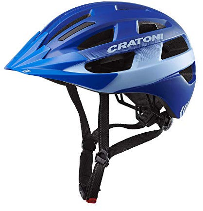 Cratoni Velo-X Leichter Allroundhelm Fahrradhelm Inlinerhelm mit Rücklicht (blau, S/M (52-57 cm))
