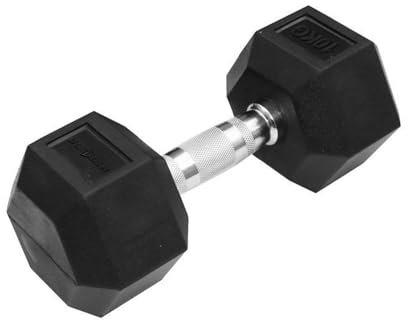 Sporttrend 24® Hexagon Hantel 1-50KG, Einzeln, verchromter Griff | sechseckige Kurzhantel, rutschfeste Kompakthantel, gummierte Hex Hanteln