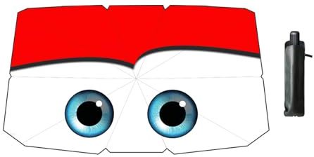 Coricha - Parasol para Luna Delantera de Coche, Accesorios para automóvil, 100% Opaco, protección del Sol y Aislamiento térmico del Parabrisas (Rojo)