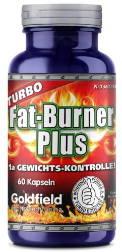Goldfield - Turbo Fat-Burner Plus | Fat Burner Komplex mit Garcinia Cambogia hochdosiert, Kurkuma, Muskat, Basilikum, Koriander, Safran und mehr | Appetitzügler und Slim Booster extreme | 60 Kapseln