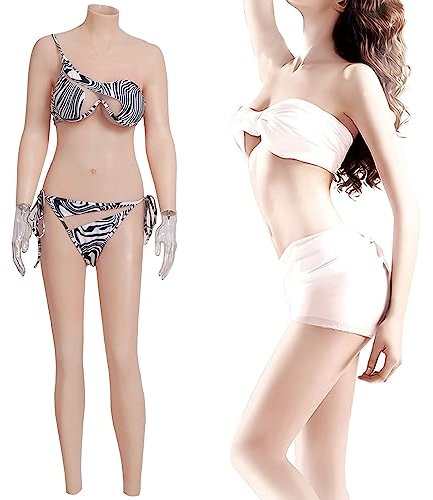 WQCZM Silikon Bodysuit Ganzkörper Brustpanzer Anzug für Crossdresser Drag Queen Knöchellanger Jumpsuit mit flüssigem Gel-Füllstoff,Color 3