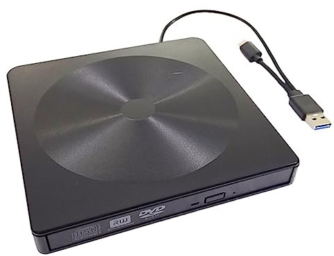 Hemobllo Unità Cd Dvd Esterna Unità Ottica Multifunzionale Leggera e Portatile Design Classico Per Laptop e Desktop