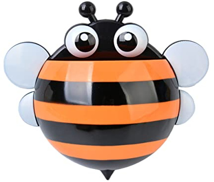 Soporte para Cepillo de con Forma de Abeja de Plástico sin Perforaciones Multifuncional para Baño Fácil de Instalar Diseño de Abeja de Dibujos Animados Color Naranja