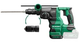 HIKOKI Akku Bohr- und Meißelhammer DH1826DC, Aufnahme: SDS-plus (18V, Leerlaufdrehzahl 0-4300 min-1, Schlagenergie: 3,2 J, Brushless Motor, plus Zubehör, OHNE Akku, Ladegerät und Transportkoffer