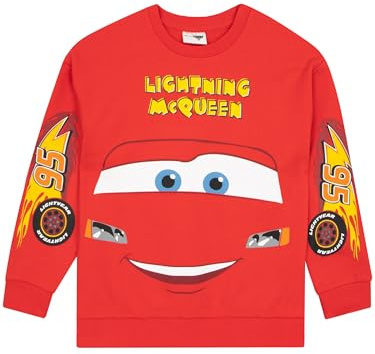 Disney Cars Tröja för Killar | Lightning McQueen Tröja | Lightning McQueen Kläder | Killars Sweatshirts| Röd 116