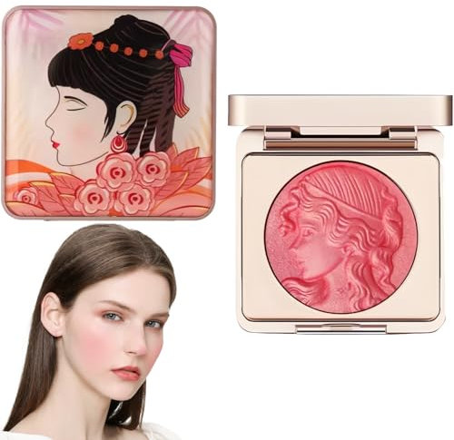 Diyxisk Powder Blush, Geprägt Blush for Cheeks, das Neueste Leichtgewicht Blush Palette, 6g Rouge Puder, Natürlicher Glanz, Wasserfestes Rouge, Langanhaltendes Gesichts-Make-Up (Rosa)