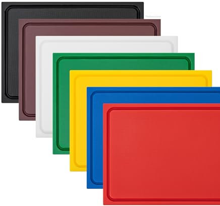 MUVELL ECOline - Schneidebrett Kunststoff Spülmaschinenfest, EXTRA dick & schwer, messerschonend | ver. Farben & Größen | BBQ Küchenbrett | Schneidbrett mit Saftrille (Schwarz, 35x25x2 cm)