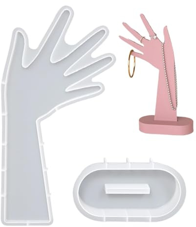 Whnbuij Smyckesdisplay silikonform, ringar handhållare hartsform | handformade epoxiharts silikonformar för smycketorn, armband halsband ringar arrangör verktyg för kvinnor