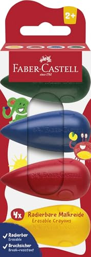 FABER-CASTELL 120408 - Crayons de cire dès 2 ans, craie de couleur poire, 4 craies de couleur