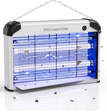 PAL&SAM 7020-PS 20W Piège à Insectes Volants Electrique, 2400V Lampe UV Anti Moustique Interieur, Tueur d'insectes pour Moustique Efficace pour Cuisine Salon Restaurant Fermes Entrepôts Hôpitaux