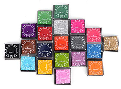 Fafeims 20 Färger Craft Ink Pad, Safe Materials, Firm Storage Falls, Soft and Elastic Sponge, Hand-Eye Coordination Development, Tillverkad Av Miljövänlig Svamp och Bläck, Snabbt och