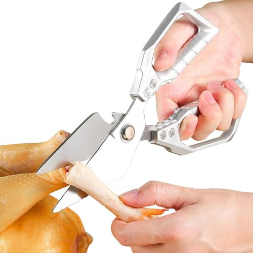 Tijeras De Cocina De Alta Resistencia - Tijeras De Acero Inoxidable Con Abrebotellas, Para Cortar Huesos Mariscos Pollo Y Desescamado | De Cocina Multiusos