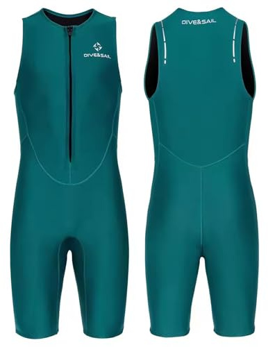 Men's green,M,Muta Shorty 2mm in Neoprene Uomo Donna Senza Maniche con Cerniera Frontale, Tuta da Sub Surf Snorkeling Kayak, Flessibile e Confortevole per Acque Calde Tutte le Stagioni