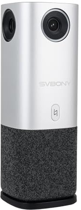 SVBONY SVN A1 360° Allt-i-Ett Videokonferenskamera, AI-Högtalarigenkänning, 360° Röstinspelning med 4 Mikrofoner, Eko- Och Brusreducering, Plug & Play, Kompatibel med Zoom/Teams/Meet för Små Möten