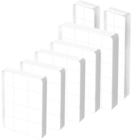 6 Pcs Clear Acrylic Blocks for Stamping Tools, Clear Stamps for Crafting, Silicone Block Stamp Set, Acrylic Stamp Blocks Set with Grid for Scrapbooking Journal DIY Crafts Card Making(Assorted Sizes)