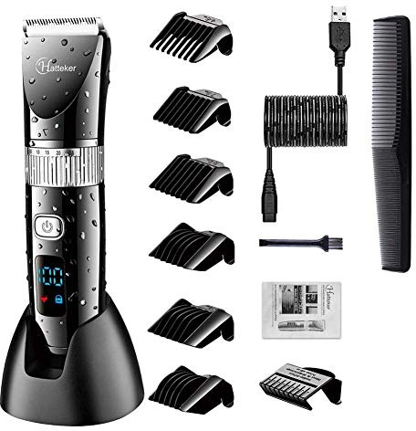 Hatteker Cordless Hair Trimmer Pro Hair Clippers Beard Trimmer for Men Haircut Kit Cordless USB Rechargeable Waterproof