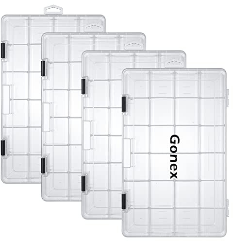 Gonex Lure Tackle Box for Fishing with Adjustable Dividers 3700 Size- 4 PCS