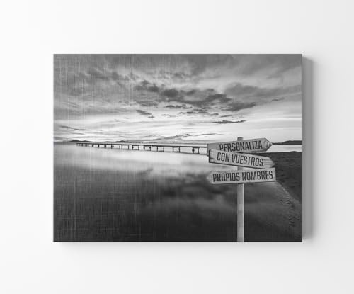 CREATIVA DIGITAL IMPRESION Y DISEÑO Cuadro Personalizado Multinombre | 3 Nombres | 40 x 30 cm | 100% a tu Gusto | Lona y Madera | Ideal para Sorprender a tu Familia | Excelente para Decorar el Salón
