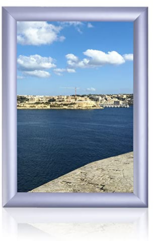 OZSENFLINT - Cornice a Scatto per Poster in Alluminio Profilo da 25 mm formato DIN A4 (21 x 29,7 cm), con angoli da 25 mm, colore: Argento